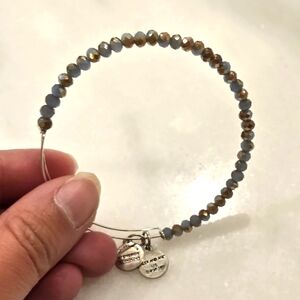 Alex and Ani Elegant Beaded Bracelet with Silver Charms